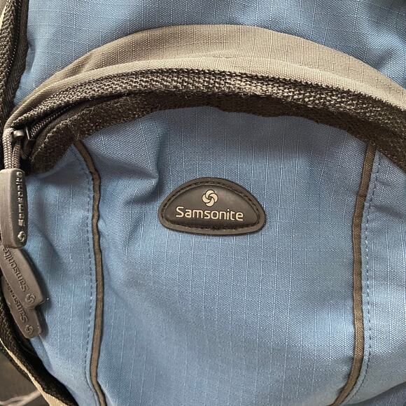 Samsonite Blue Grey Black Laptop Travel School Backpack - Picture 10 of 10